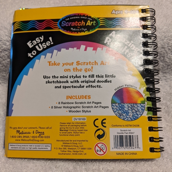 Melissa & Doug Scratch Art Doodle Pad with bonus Face Painting crayons set - Picture 5 of 5